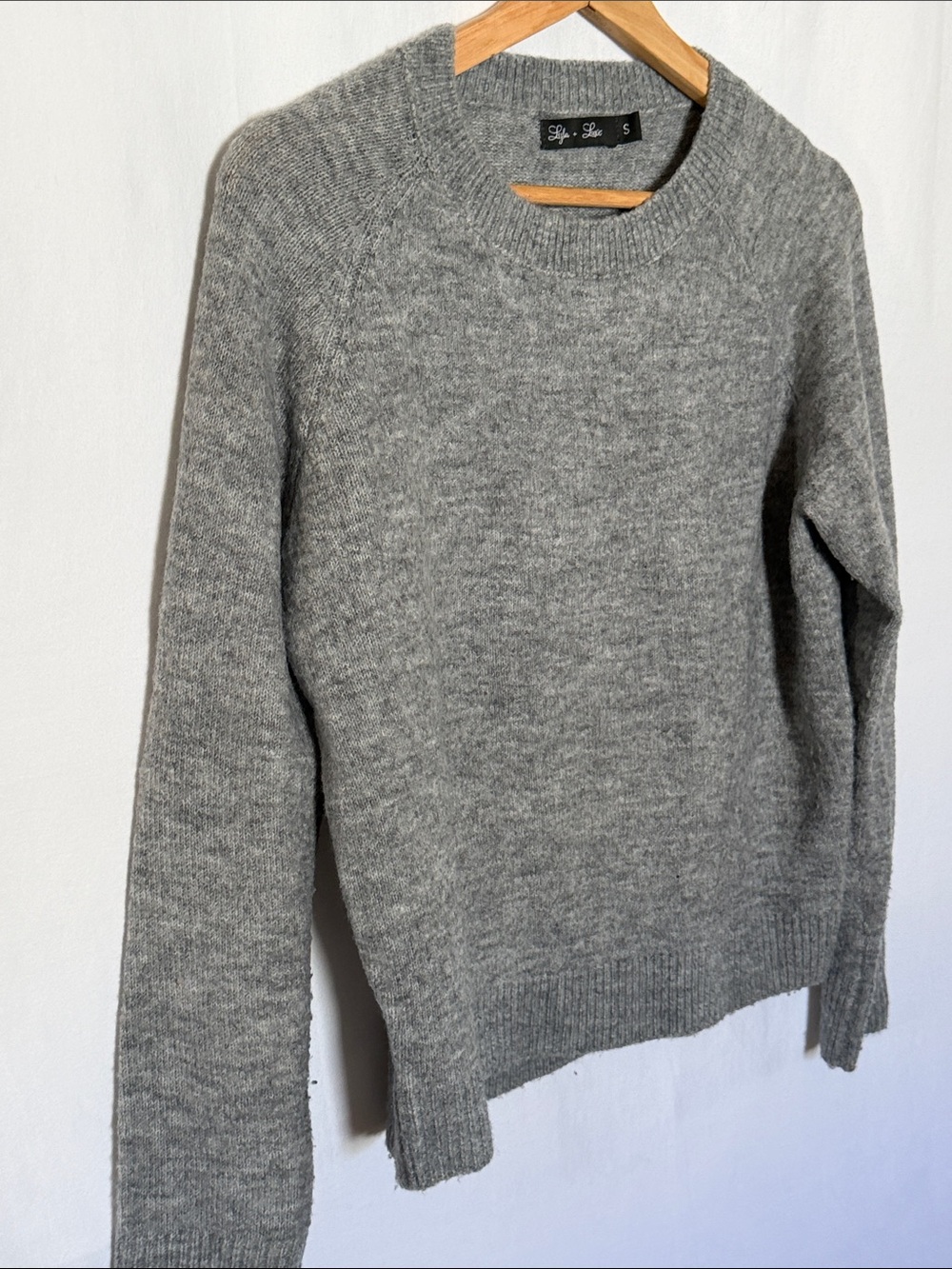 Soft Gray Crewneck Sweater by - Lyla + Luxe